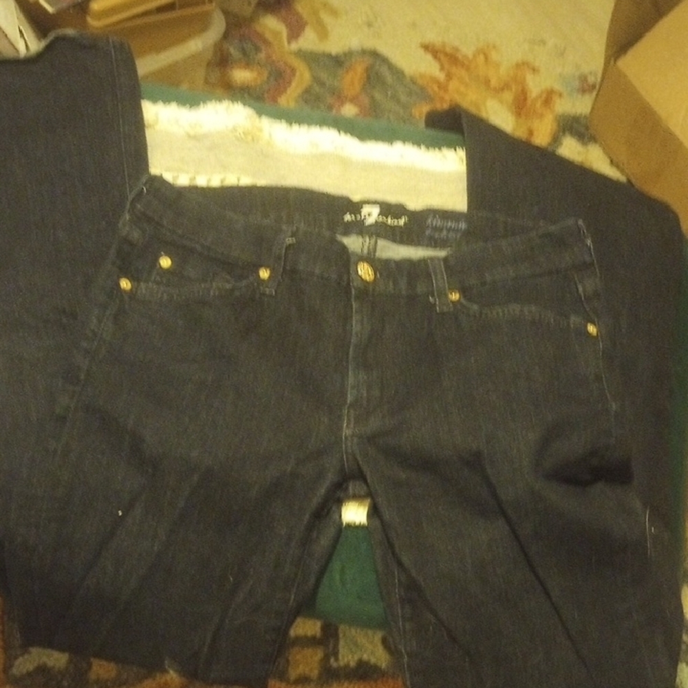 7 Of All Man Kind Dark Jeans Size 31 Worn For 1 Hour! Dark Denim Jeans